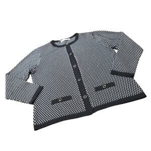 Skovhuus Black and White Patterned Button Front Cardigan Size XL